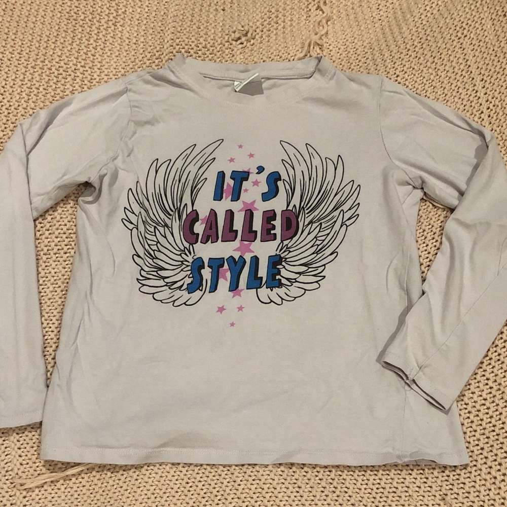Zara girl’s Long Sleeve T Shirt with Wing Design lavender size 9 kt2